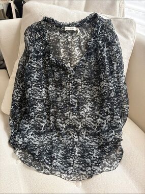 ISABEL MARANT ETOILE Women’s sheer long sleeves top with buttons size 40